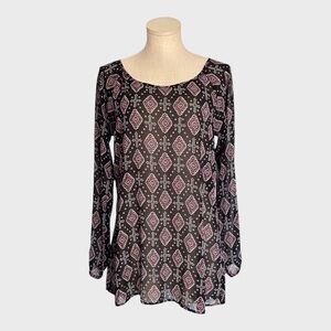 Maurices Sheer Printed Tunic Blouse